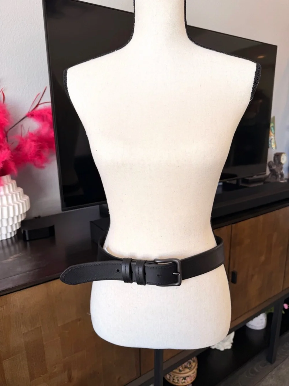 Wrangler Black Leather Belt Bag Style Belt